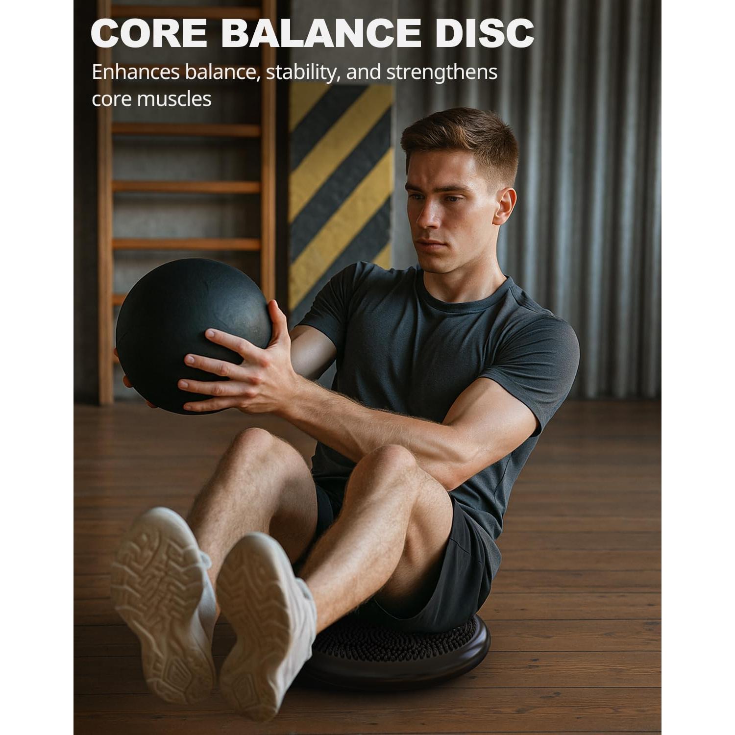 Cojín Inestable Trideer 34cm Negro con Bomba Inflación