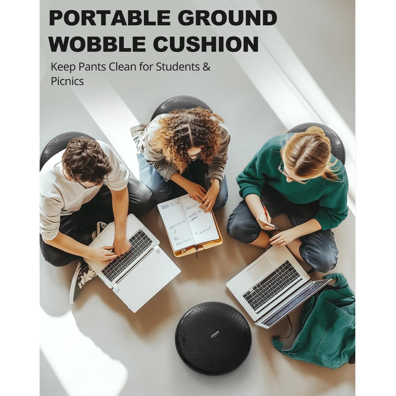 Cojín Inestable Trideer 34cm Negro con Bomba Inflación