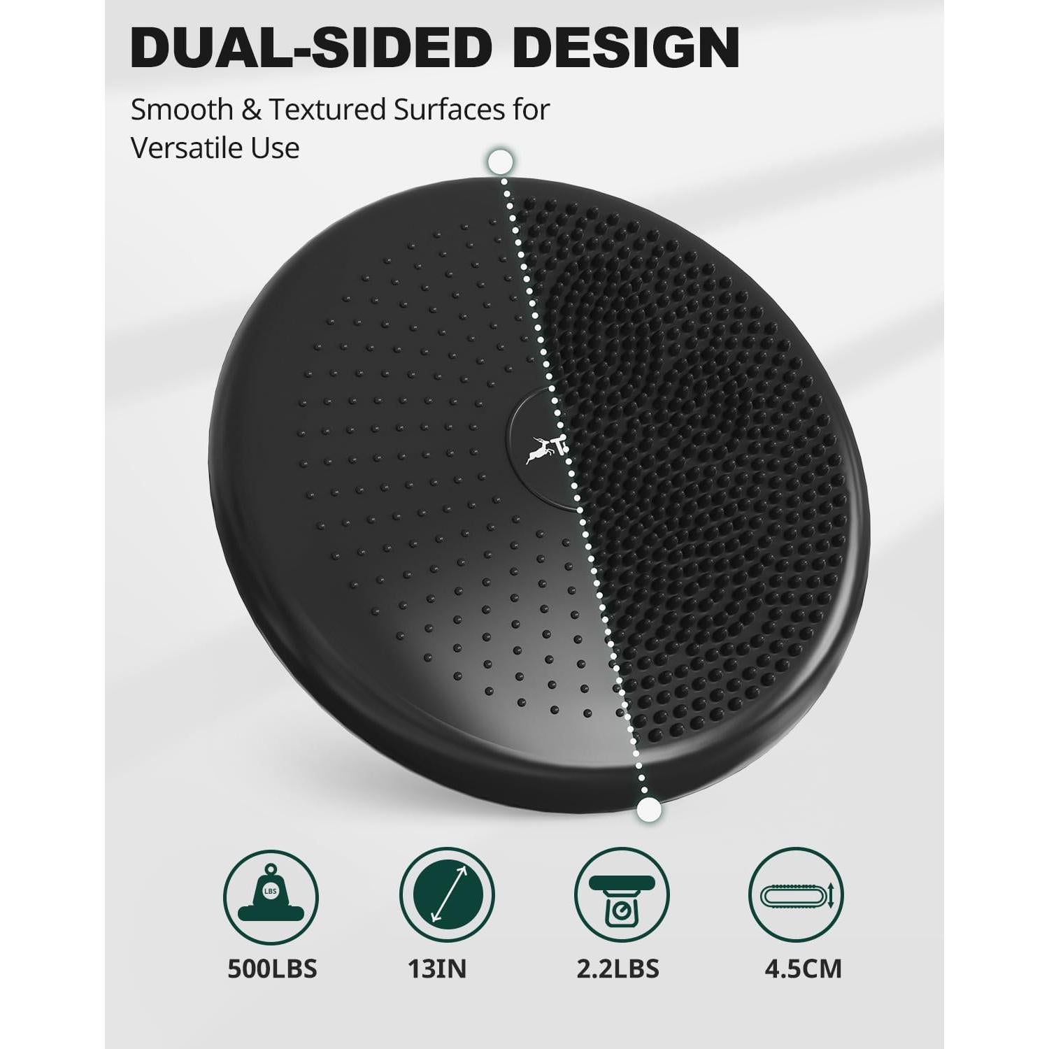 Cojín Inestable Trideer 34cm Negro con Bomba Inflación