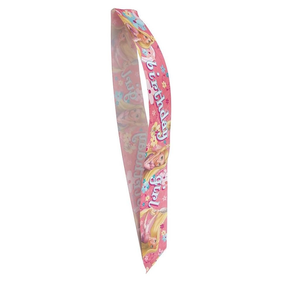 Sash de Cumpleaños Satinado Disney Enredados Rosa Único