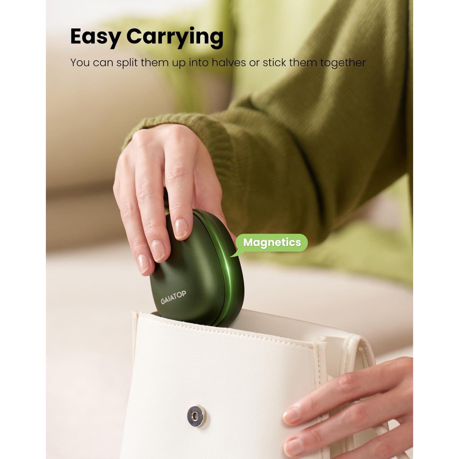 Calentadores de Manos Recargables Gaiatop 2 Piezas Aguacate