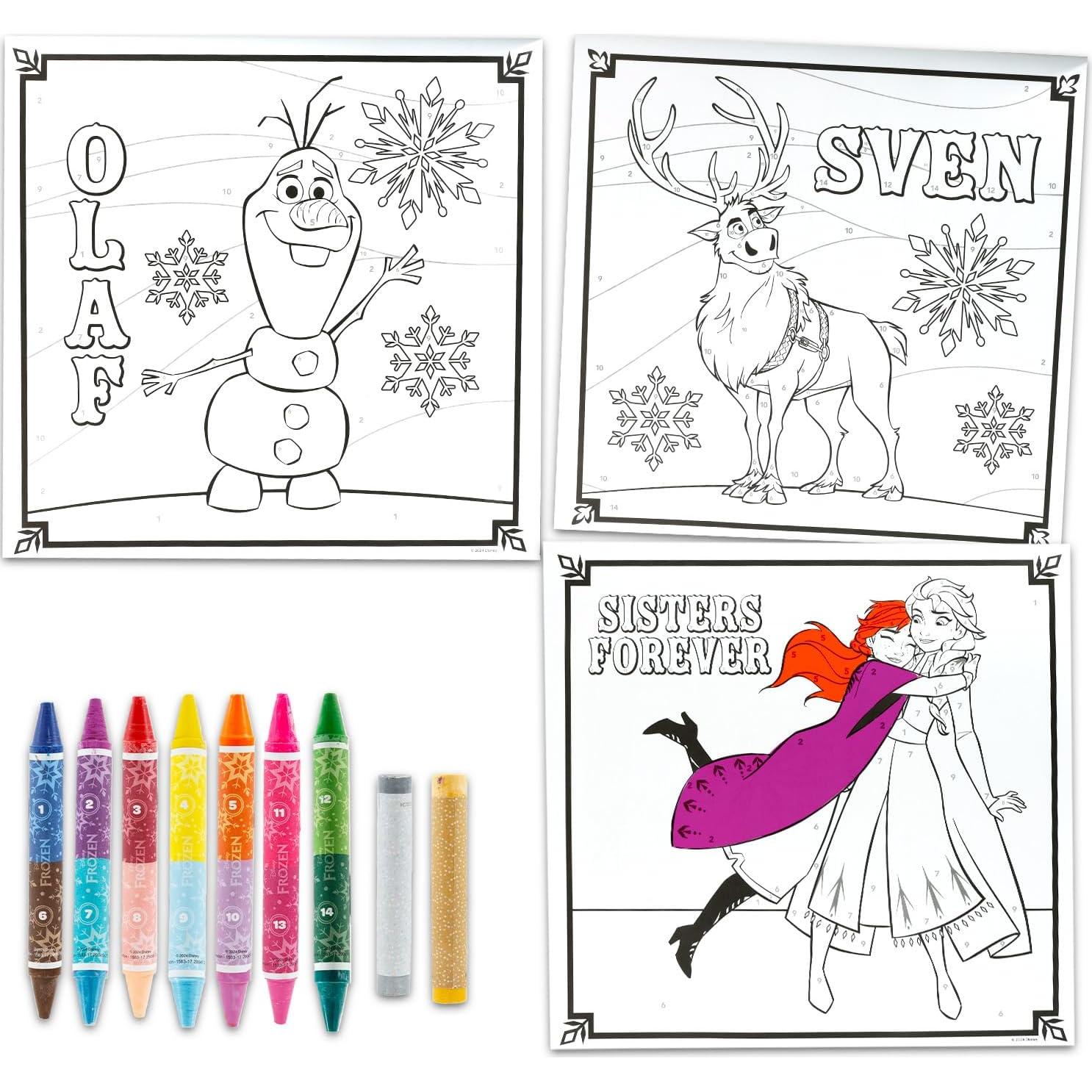 Set de Colorear por Números Disney Frozen con Crayones