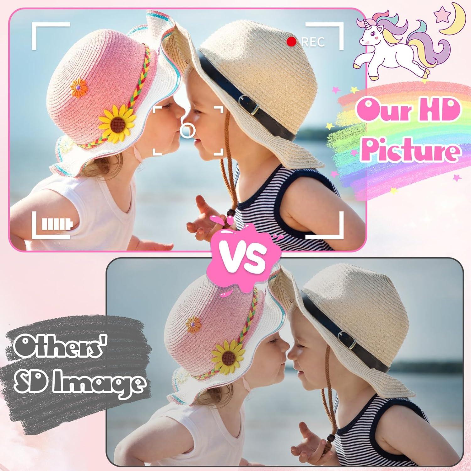 Cámara Infantil Digital Alotwan X5 Rosa 12MP 1080P con SD 32GB