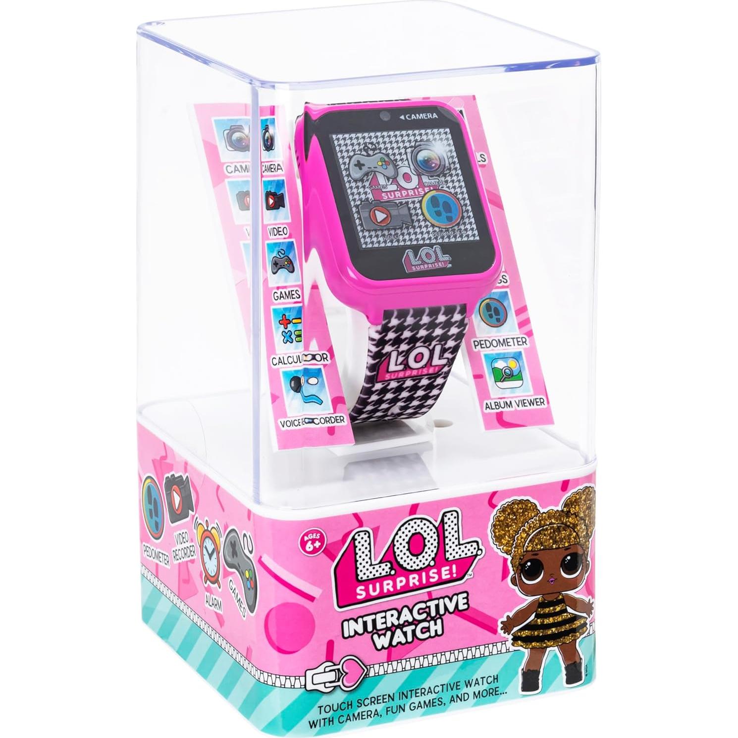 LOL Surprise Kids Smart Watch with Camera, Games, Voice Recorder, Step Counter, 10 Unique Watch Faces, Alarm, Timer, and Calculator - Fun Tech Toy for Kids