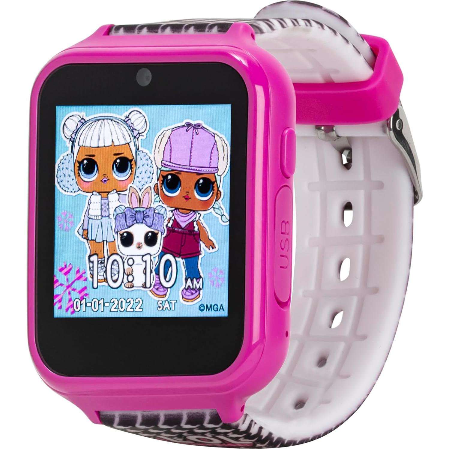 LOL Surprise Kids Smart Watch with Camera, Games, Voice Recorder, Step Counter, 10 Unique Watch Faces, Alarm, Timer, and Calculator - Fun Tech Toy for Kids