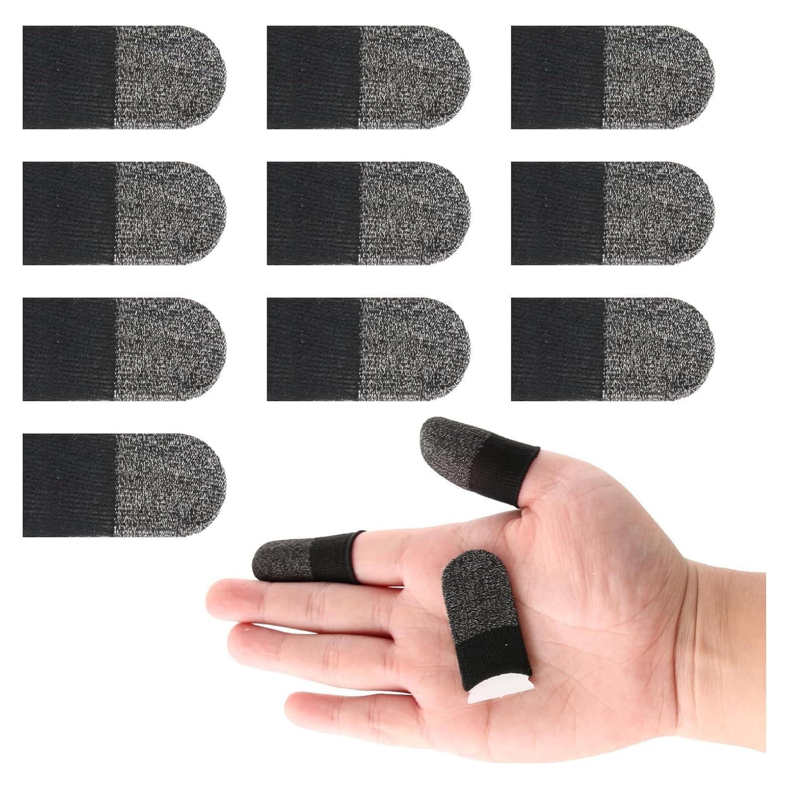 10 Pcs Mangas de Dedo Gamer Jawfait - Fibra de Plata Táctil
