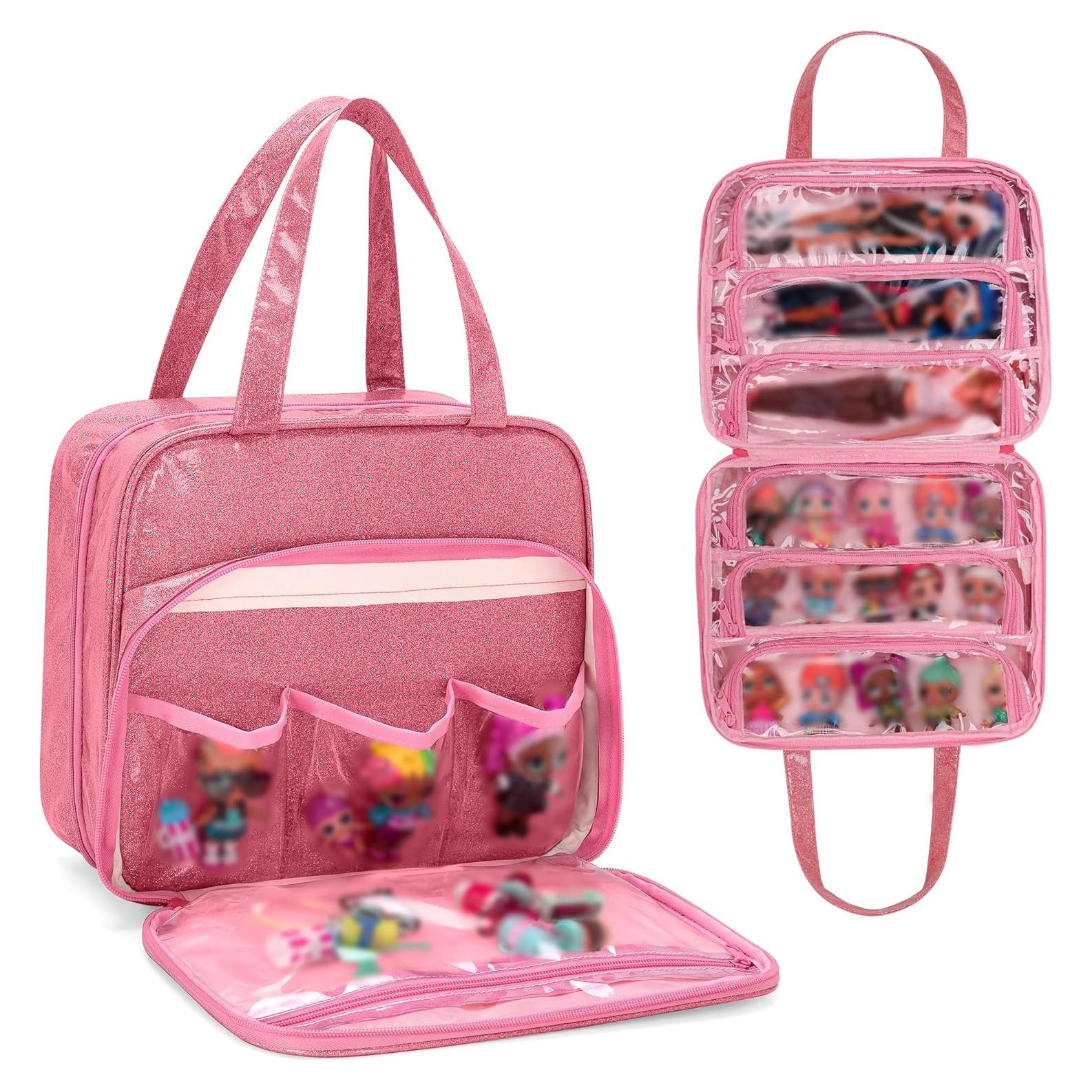 Bolsa de Transporte LoDrid Rosa para Muñecas LOL y Barbie