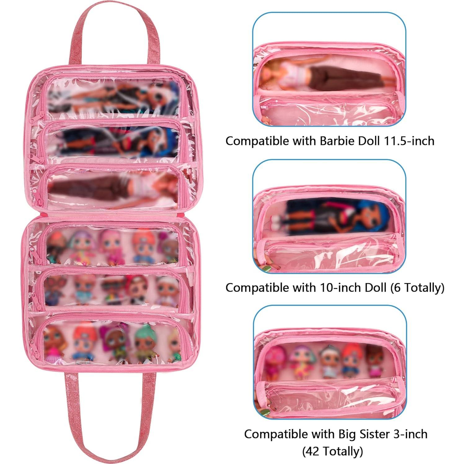 Bolsa de Transporte LoDrid Rosa para Muñecas LOL y Barbie