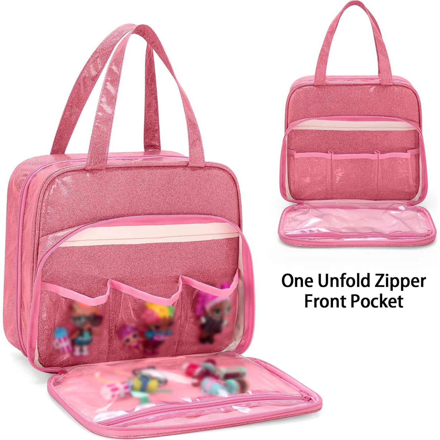 Bolsa de Transporte LoDrid Rosa para Muñecas LOL y Barbie