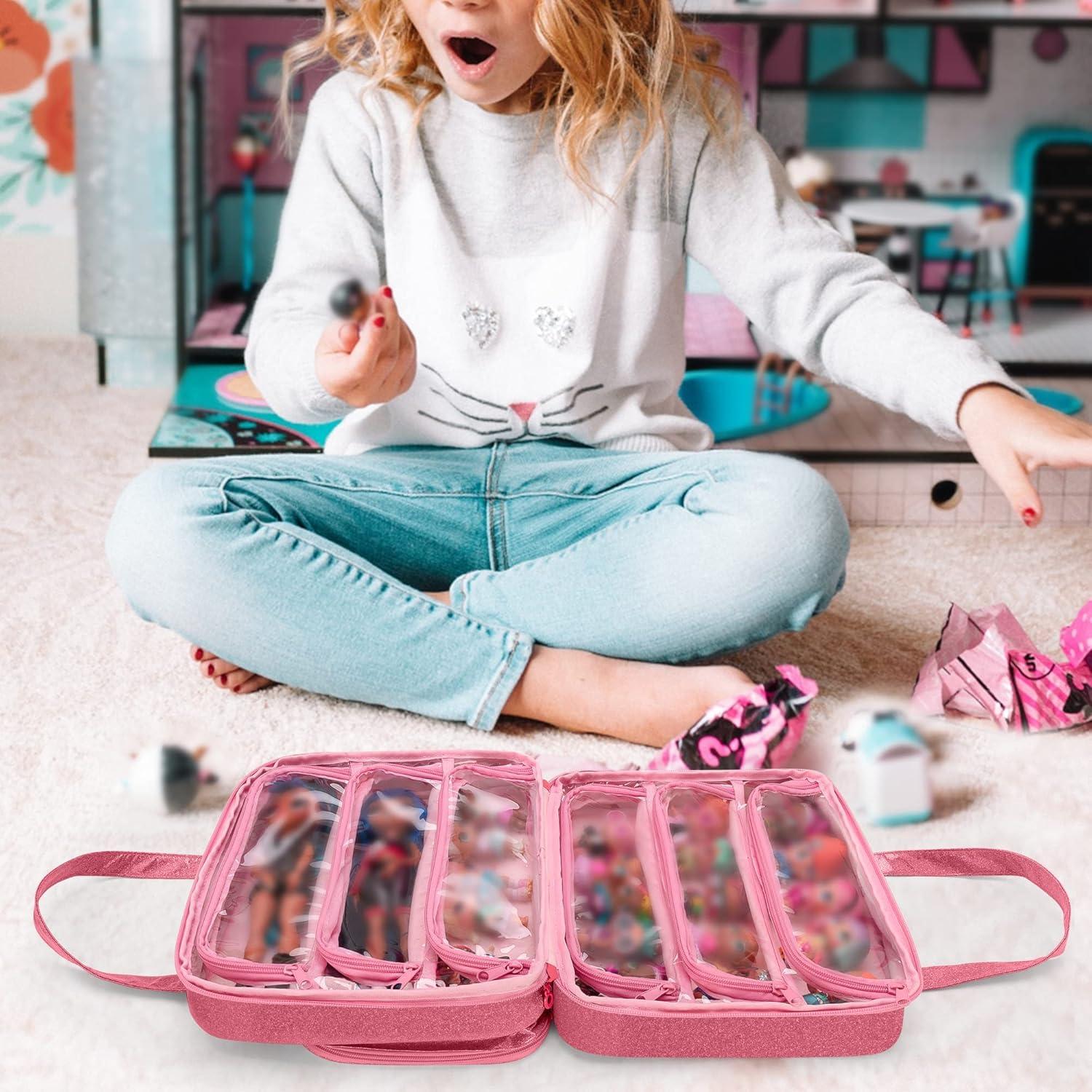 Bolsa de Transporte LoDrid Rosa para Muñecas LOL y Barbie