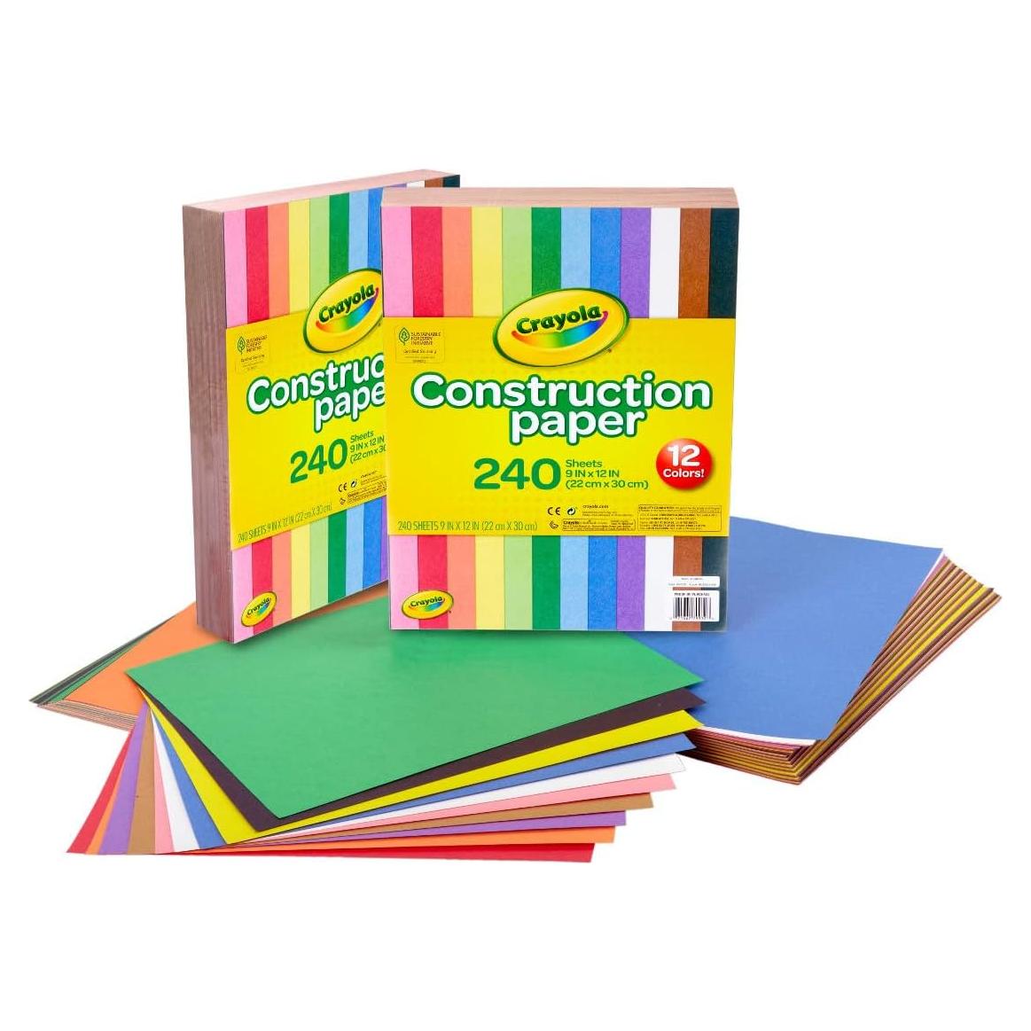 Papel de Construcción Crayola 480 Hojas Multicolor 22.86x30.48cm