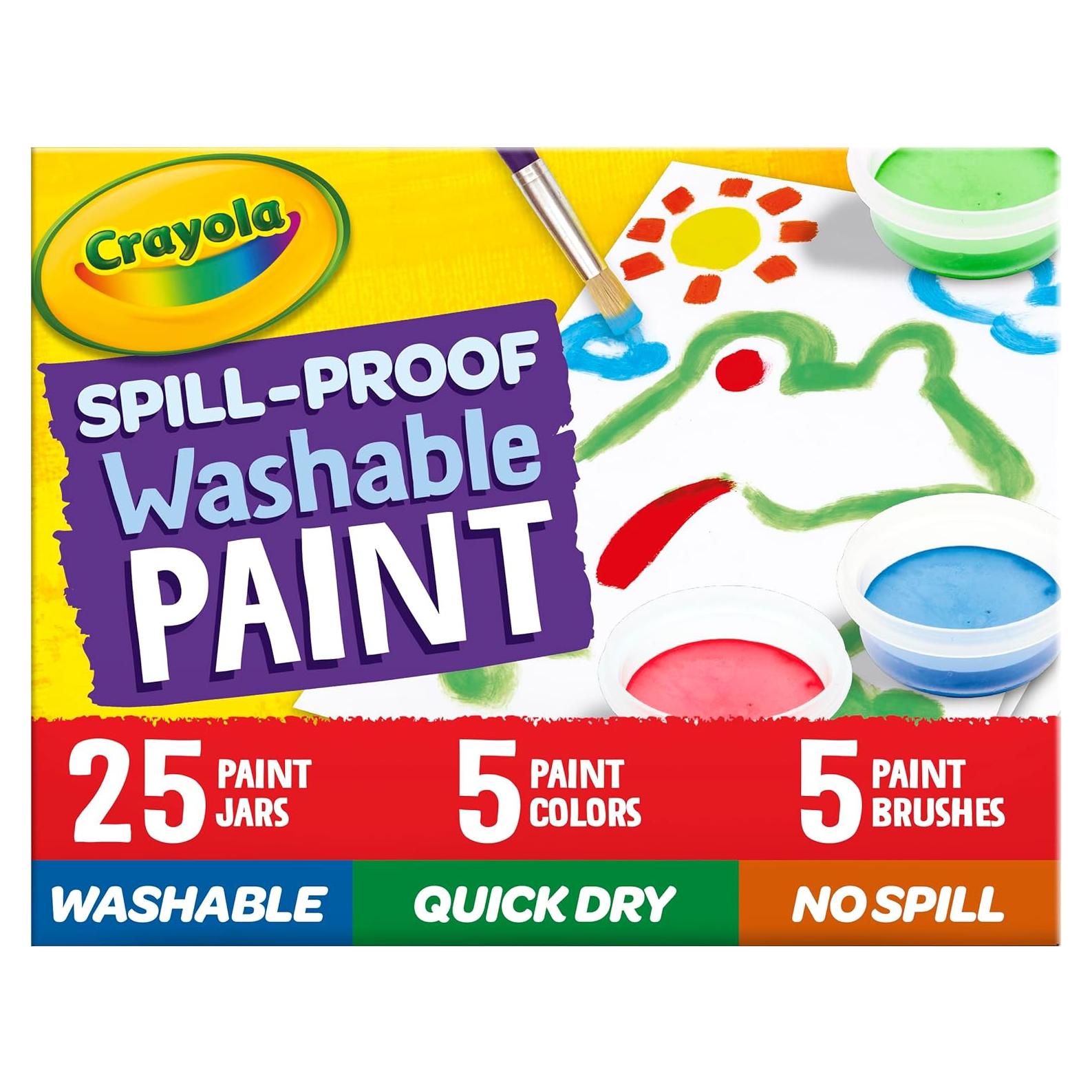 Juego de Pintura Lavable Crayola 25 Colores a Prueba de Derrames