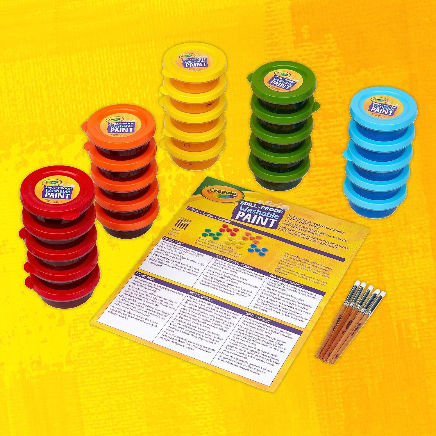 Juego de Pintura Lavable Crayola 25 Colores a Prueba de Derrames