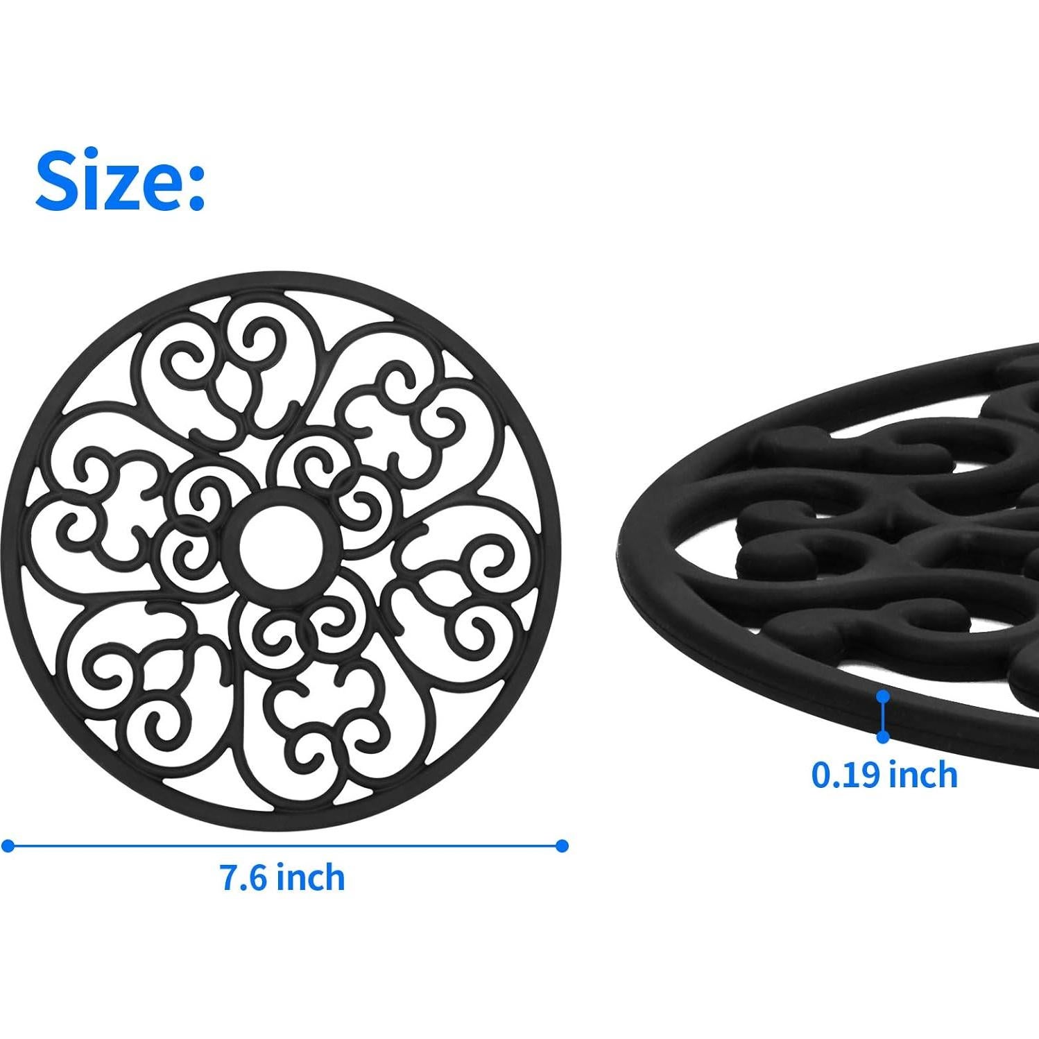 Trivets de Silicona CHEFBEE 3 Piezas Antideslizantes 19.5 cm