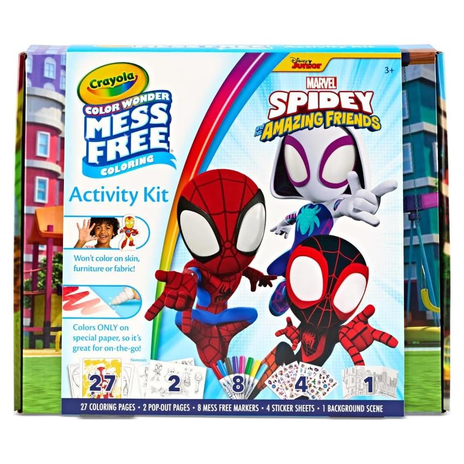 Kit de Colorear Crayola Spiderman Color Wonder 27 Páginas