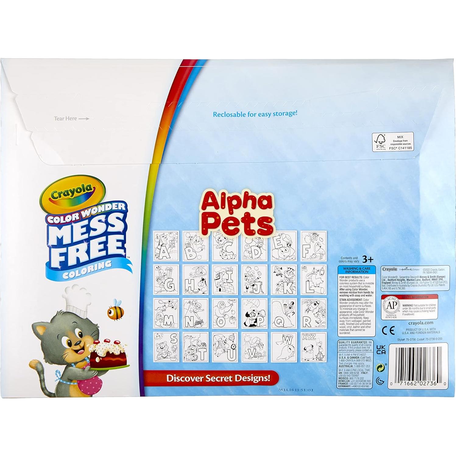 Set de Coloreado Crayola Color Wonder Alpha Pets 24 Páginas