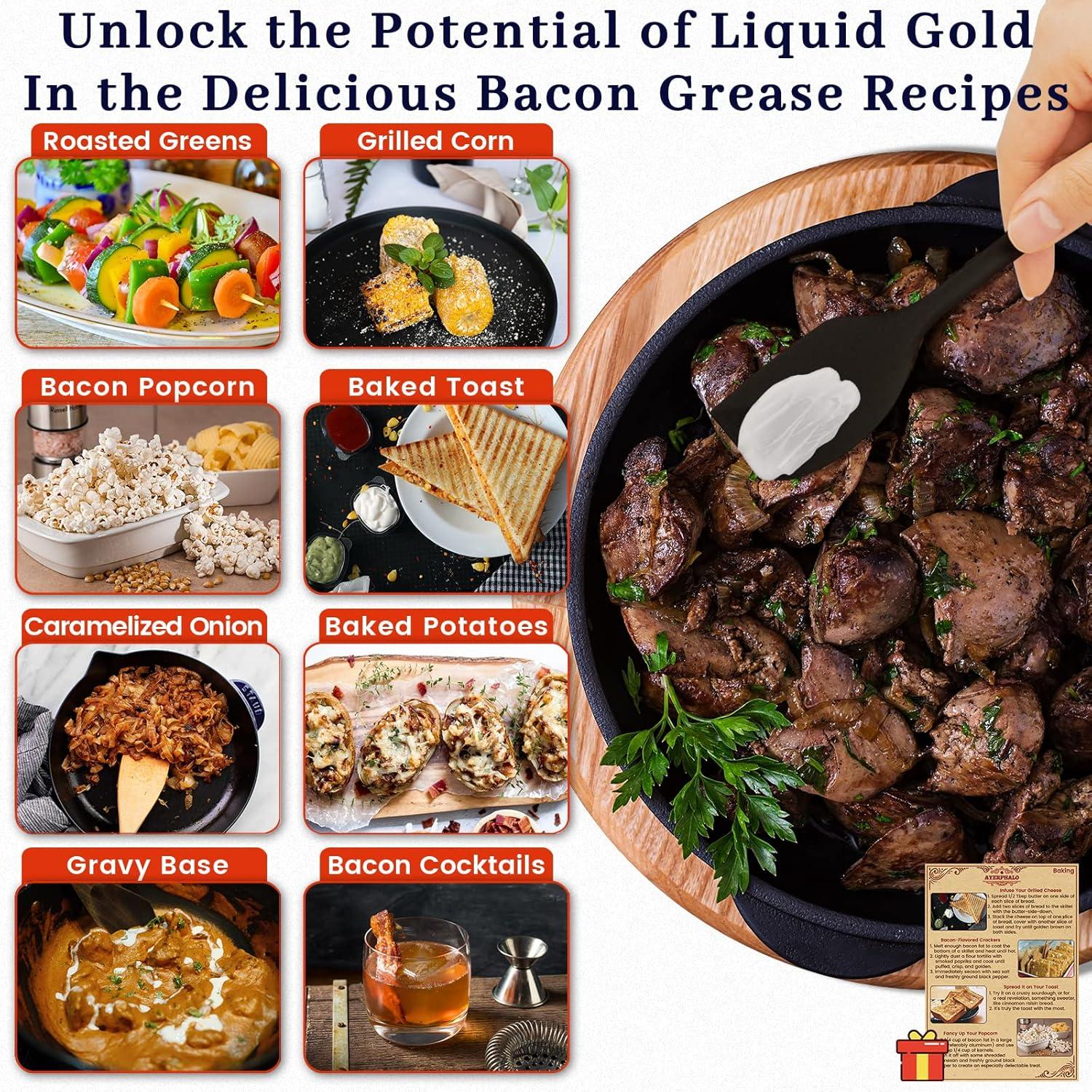 Contenedor de Grasa de Tocino Ayerphalo 1.3L con Colador y Espátula