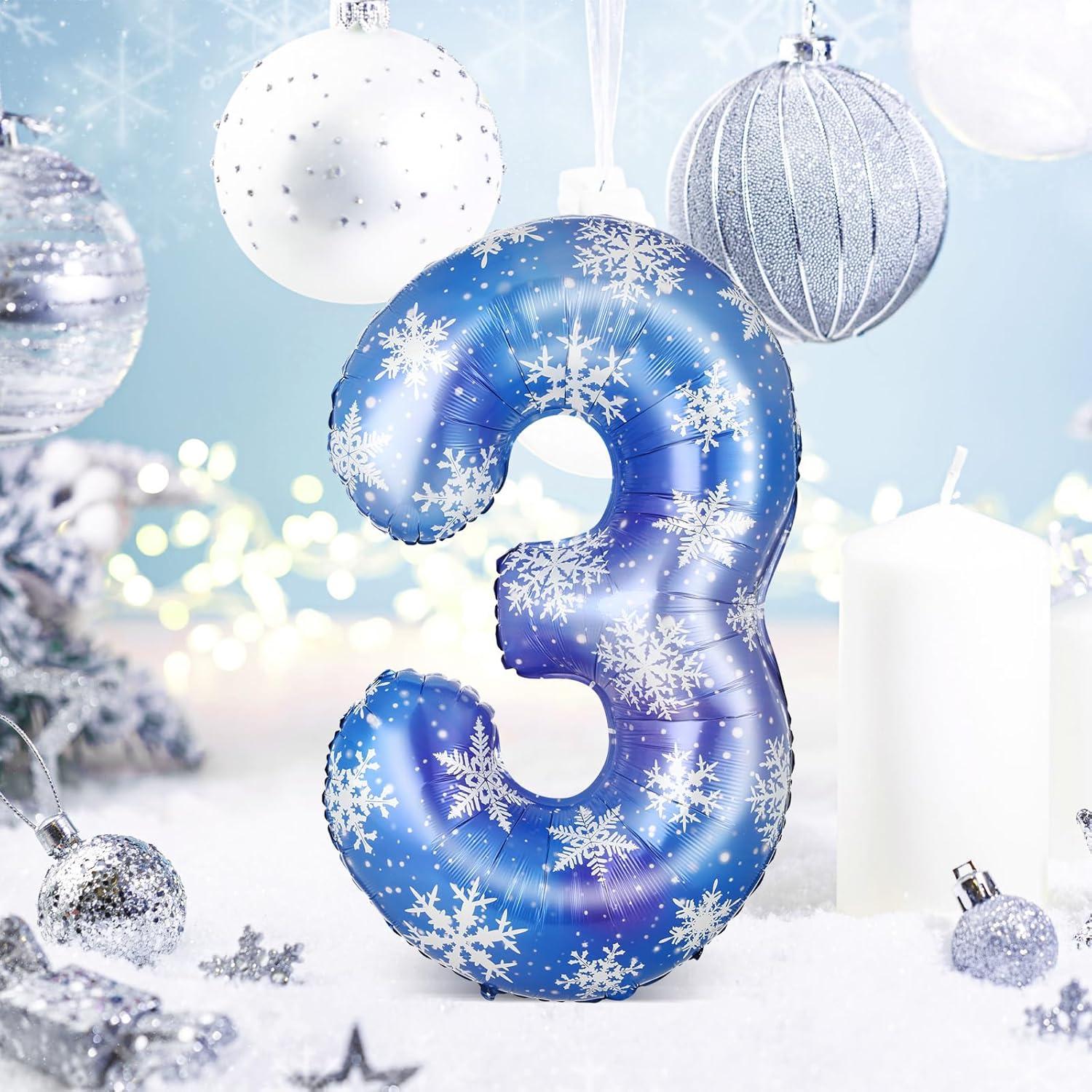 Globo de Nieve Azul 101.6 cm Lunmon - Decoración Cumpleaños Niñas