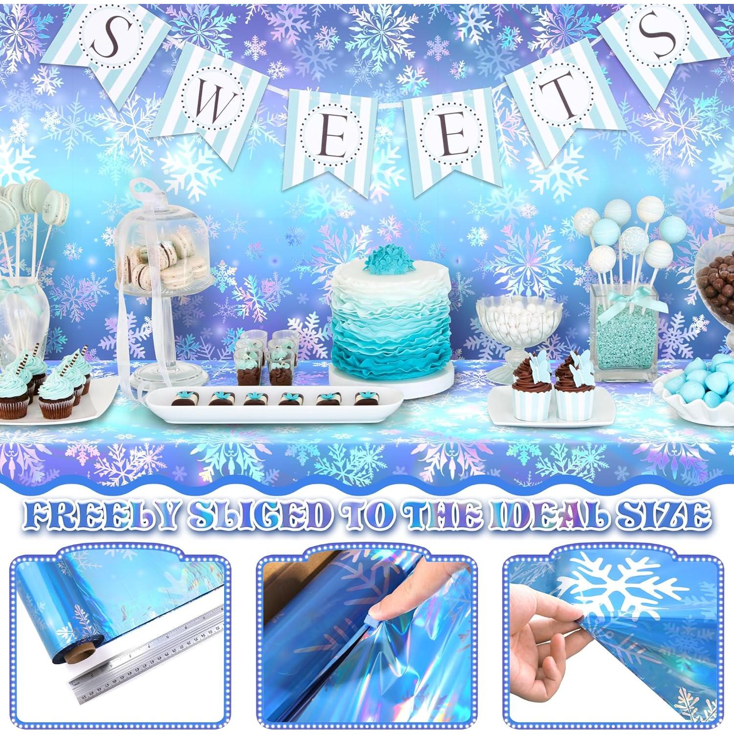 Mantel Iridiscente Copo de Nieve Kochorie 30.5m Azul Morado