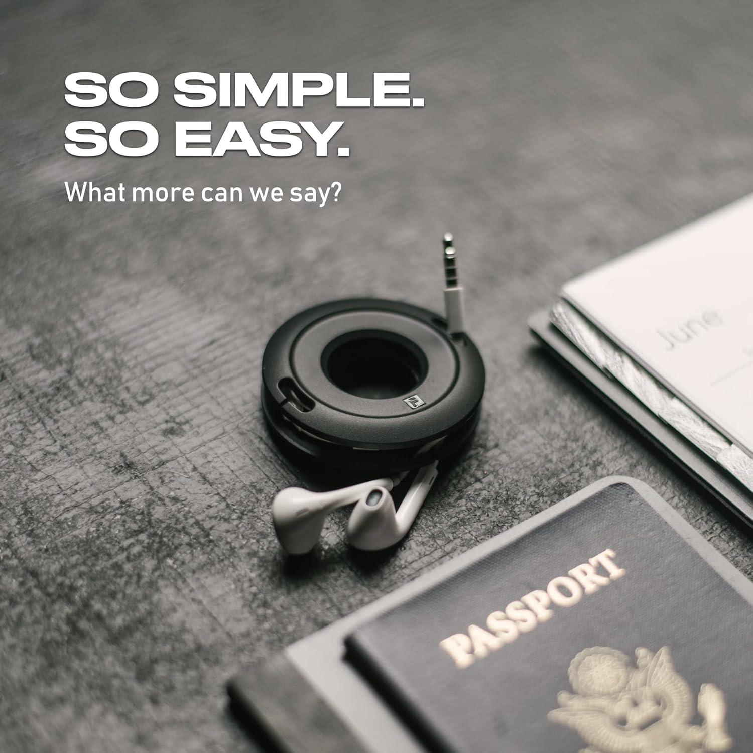 Organizador de Cables Fuse Mini 4-Pack Negro - Enrollador Auriculares