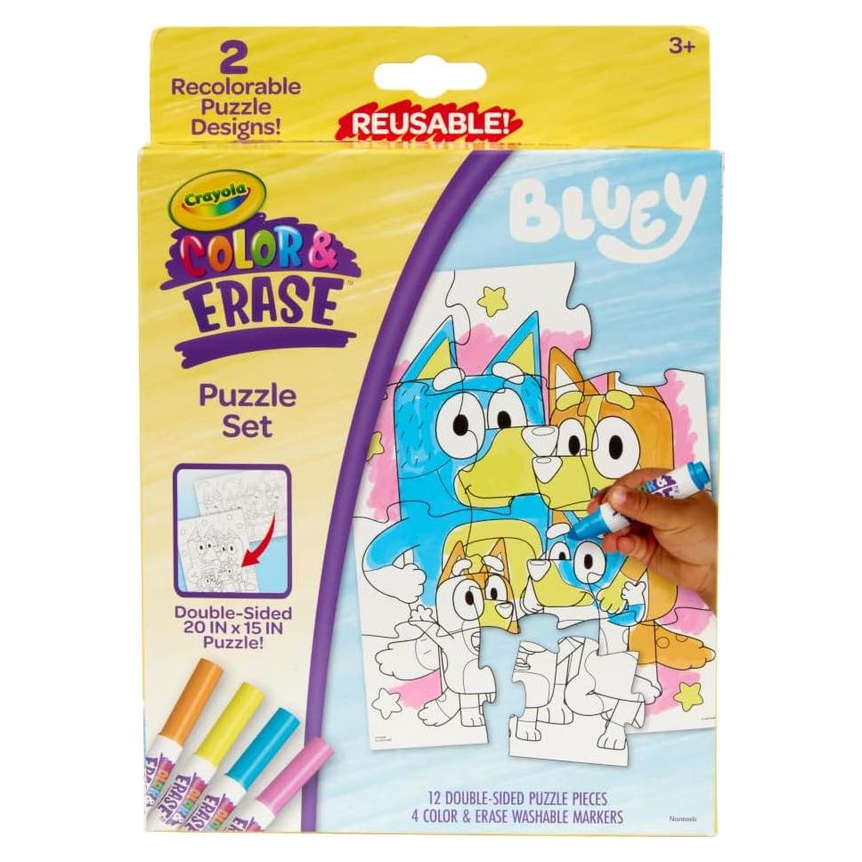 Rompecabezas Reutilizable Crayola Bluey 12 Piezas 15,24 cm