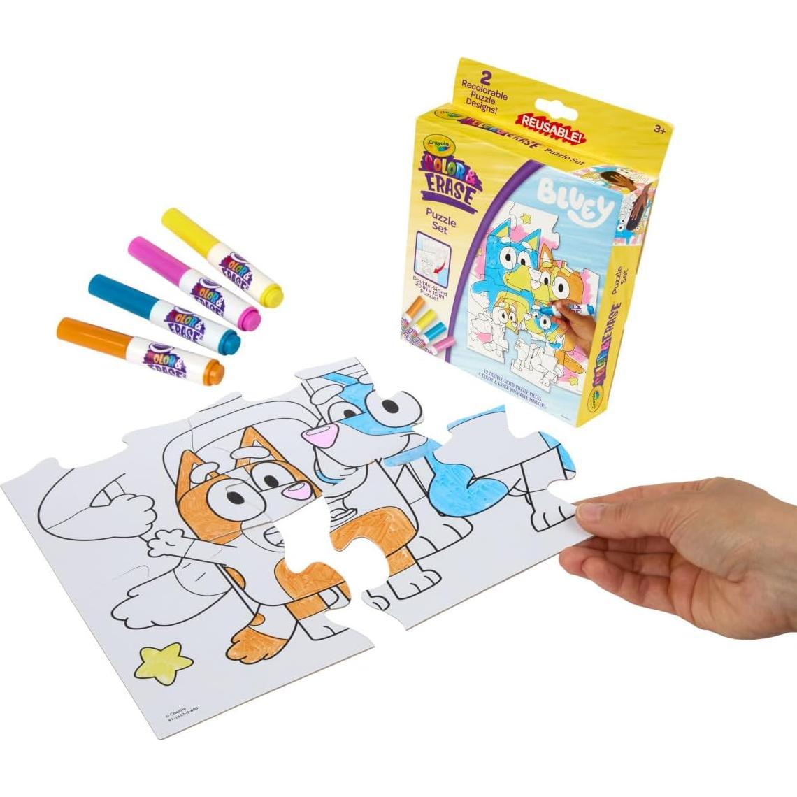 Rompecabezas Reutilizable Crayola Bluey 12 Piezas 15,24 cm