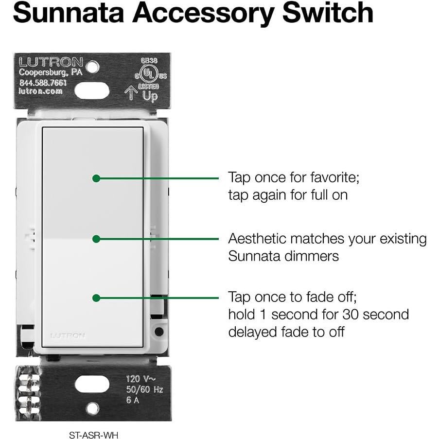 Interruptor Accesorio Lutron Sunnata ST-AS-BL Negro