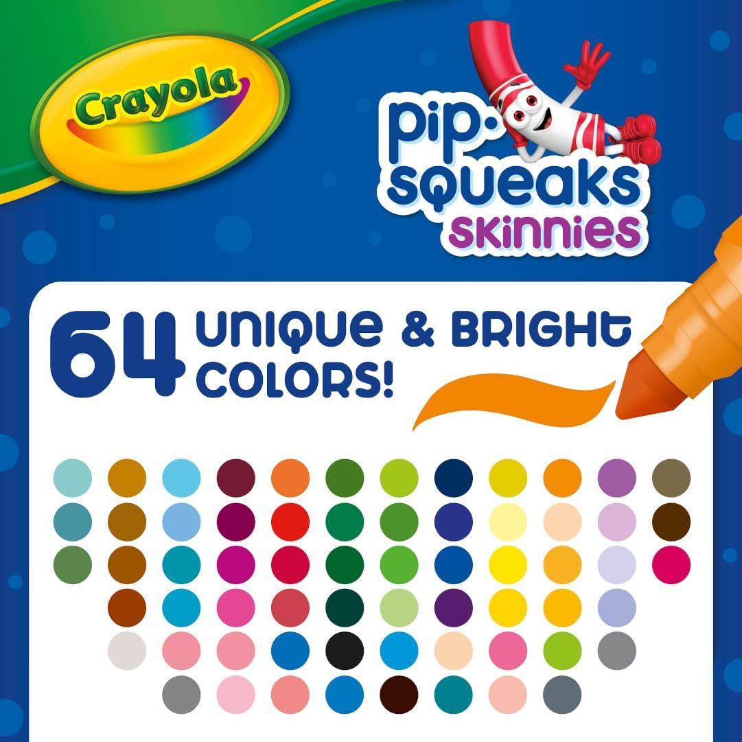 Marcadores Lavables Crayola Pip-Squeaks Skinnies 64 Colores
