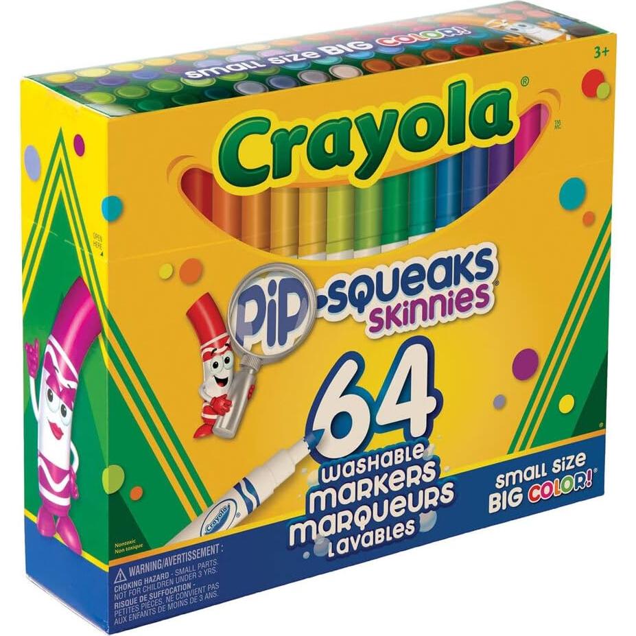 Marcadores Lavables Crayola Pip-Squeaks Skinnies 64 Colores