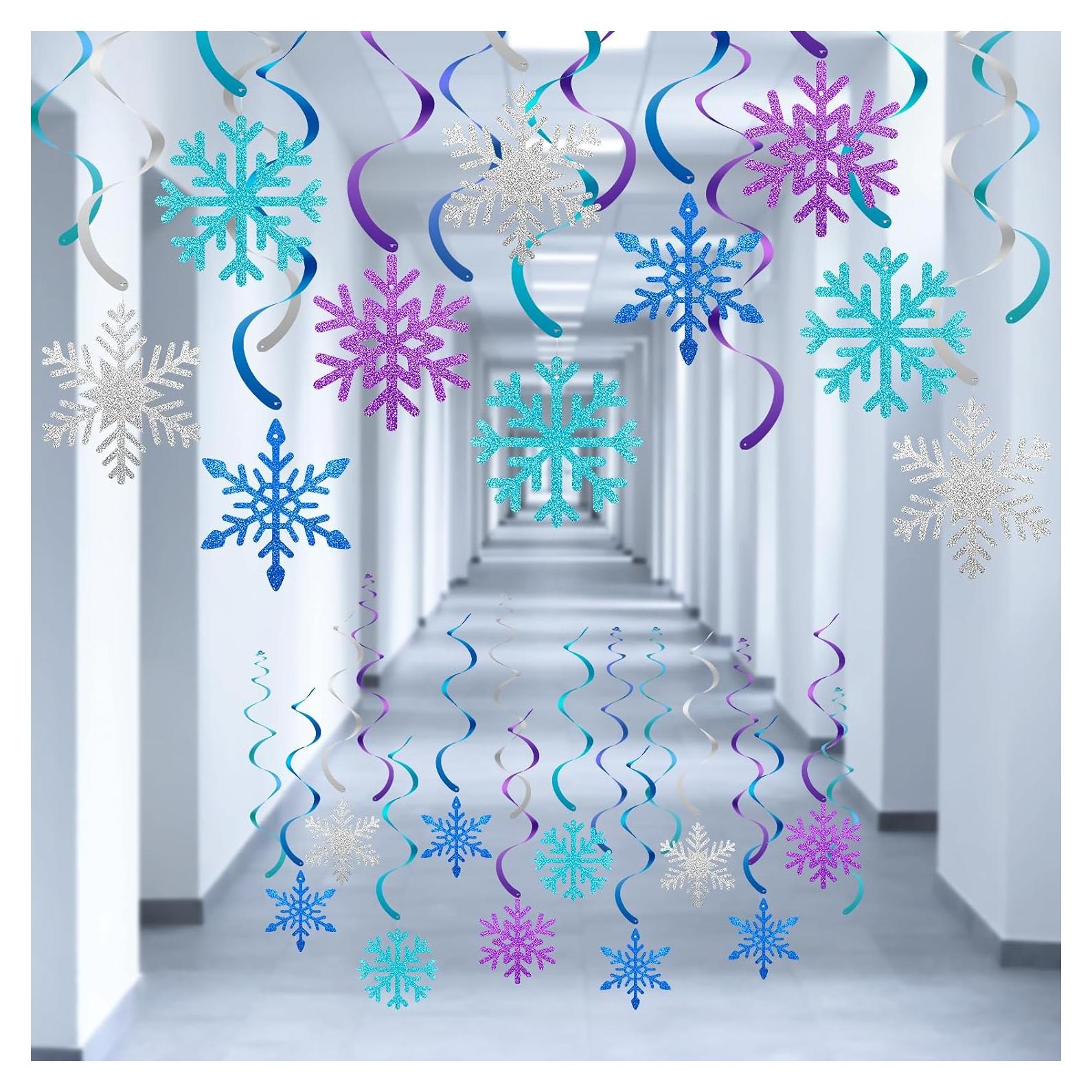 20 Decoraciones Colgantes Copos de Nieve PADELO - 101.6 cm