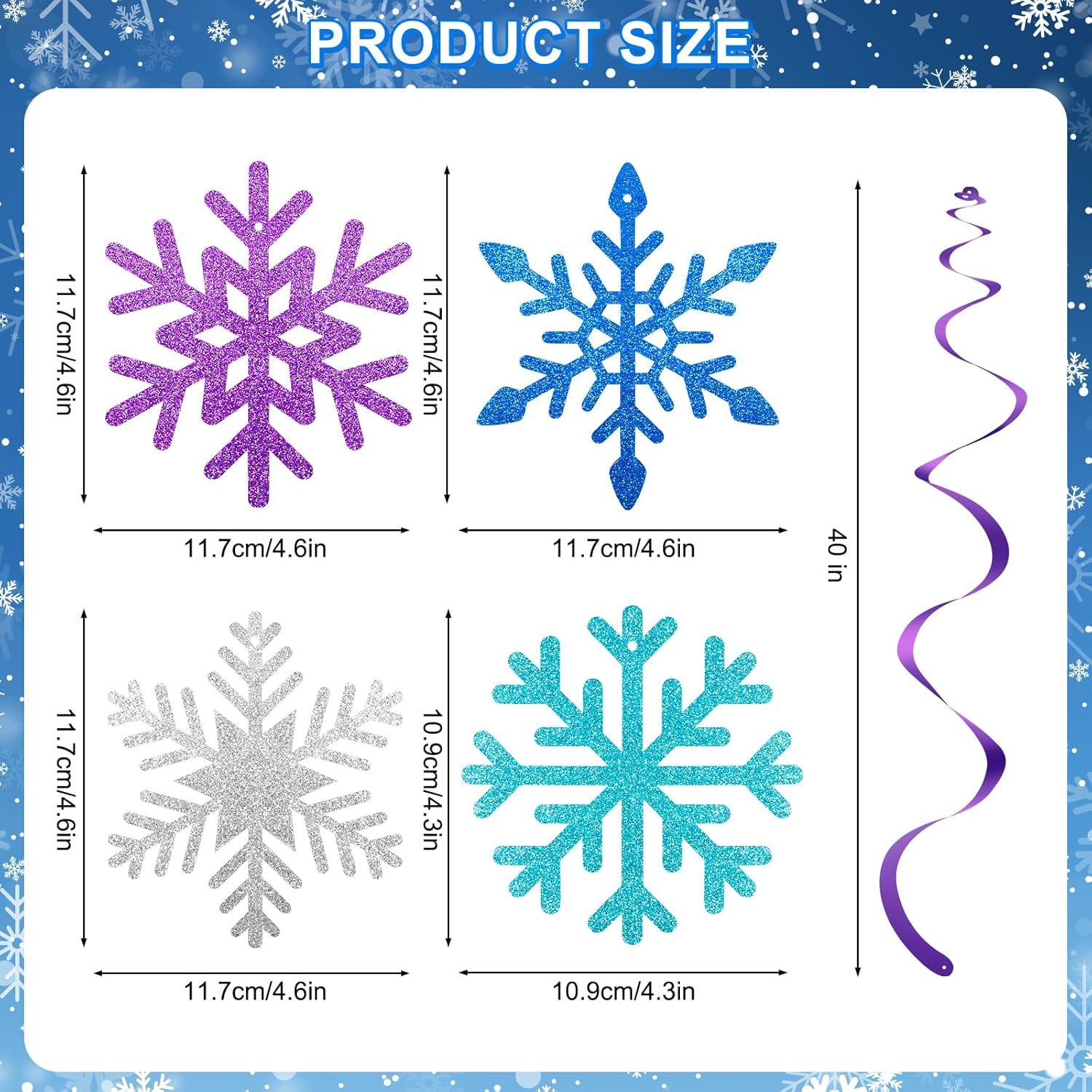 20 Decoraciones Colgantes Copos de Nieve PADELO - 101.6 cm
