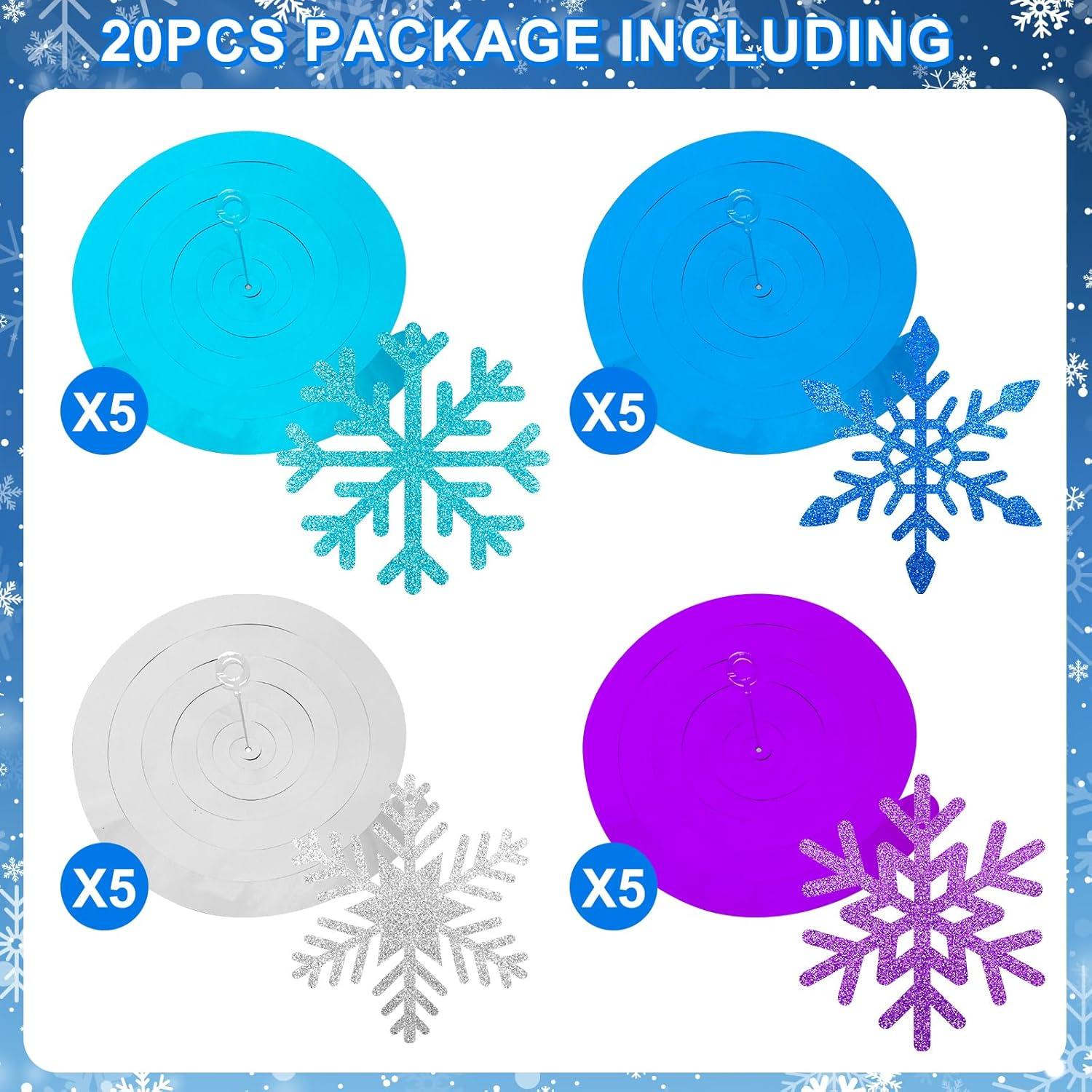 20 Decoraciones Colgantes Copos de Nieve PADELO - 101.6 cm