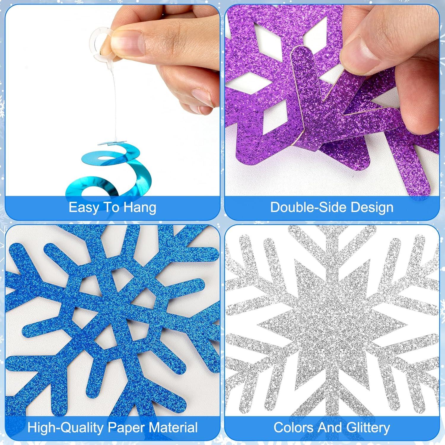 20 Decoraciones Colgantes Copos de Nieve PADELO - 101.6 cm