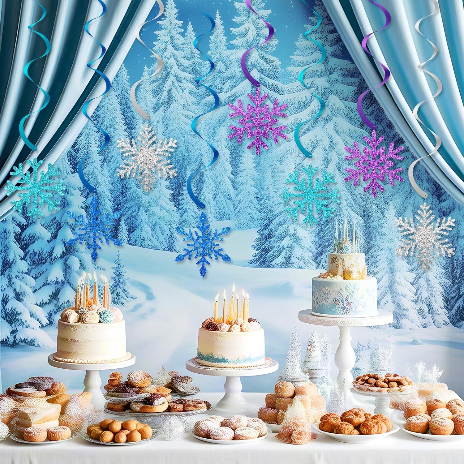 20 Decoraciones Colgantes Copos de Nieve PADELO - 101.6 cm