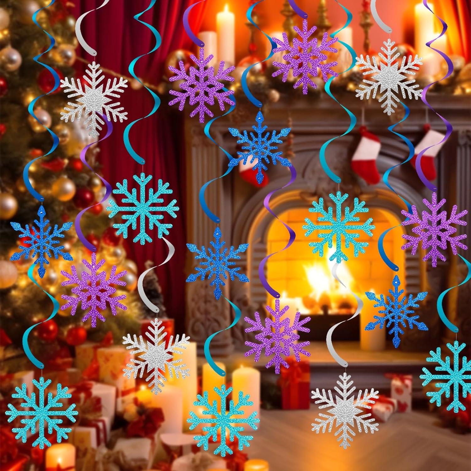 20 Decoraciones Colgantes Copos de Nieve PADELO - 101.6 cm