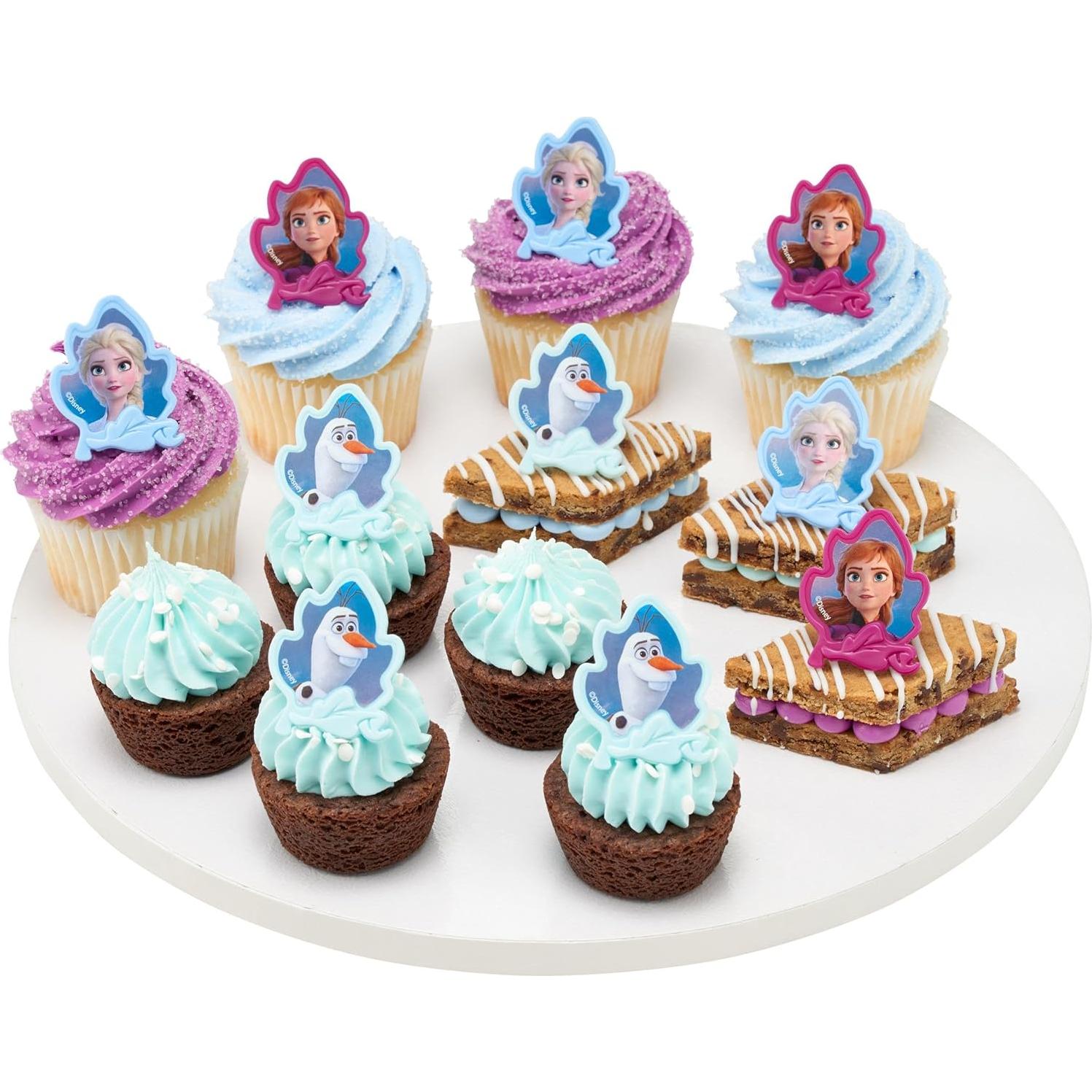 Anillos Decorativos para Cupcakes DecoPac Frozen II - 24 Piezas