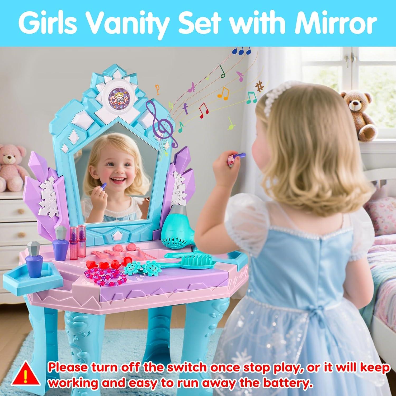 Conjunto de Mesa y Silla de Maquillaje Tsomtto Frozen 2-6 Años