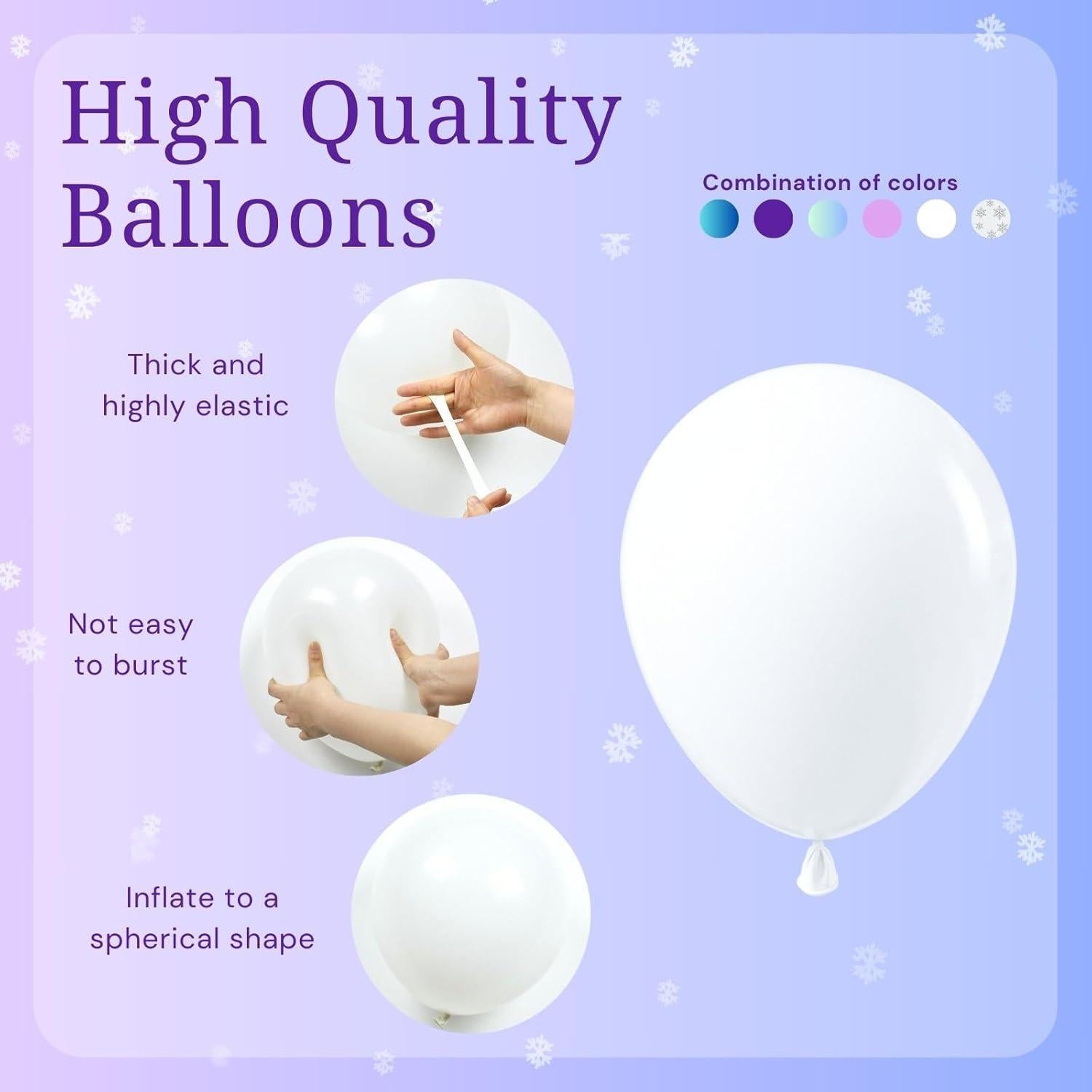 Globos de Fiesta Congelados 60pcs 30cm BAUANOOY Morados y Azules