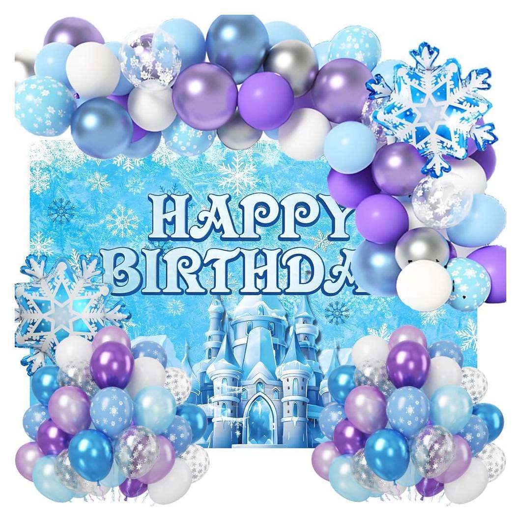Decoraciones de Cumpleaños Frozen 73 Pcs - ISWAYSTORE