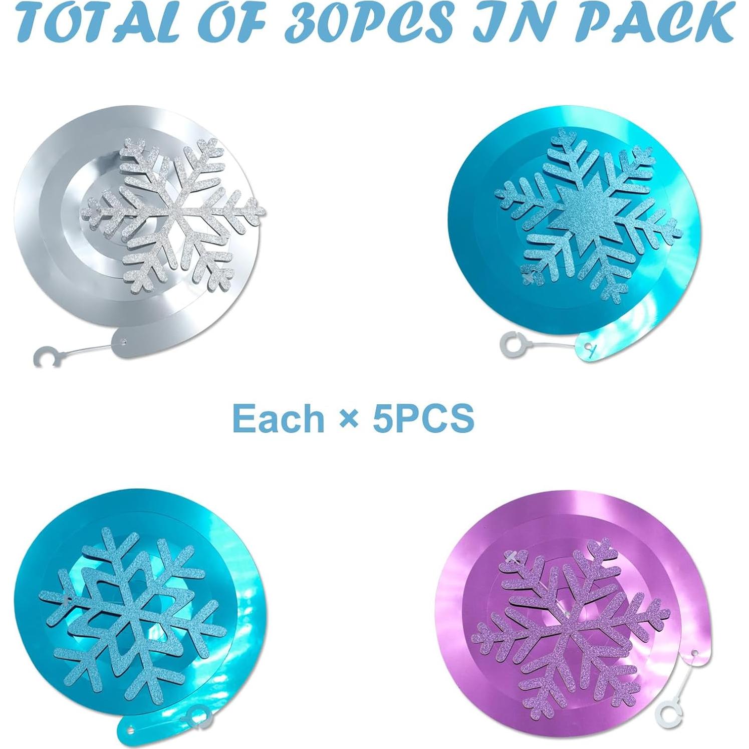 Decoraciones Colgantes de Copos de Nieve JIVELER 30 Piezas