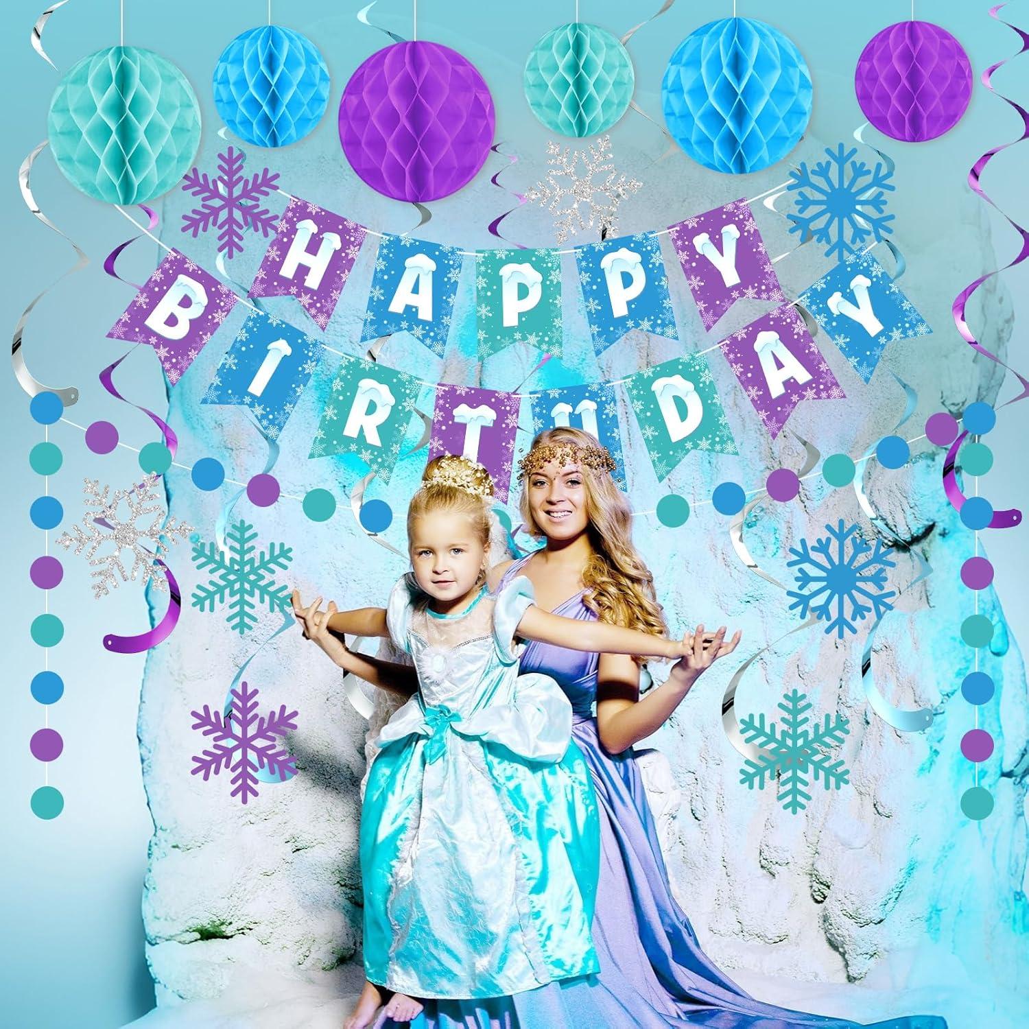 Decoraciones de Cumpleaños Congelado Funrous - Copos de Nieve