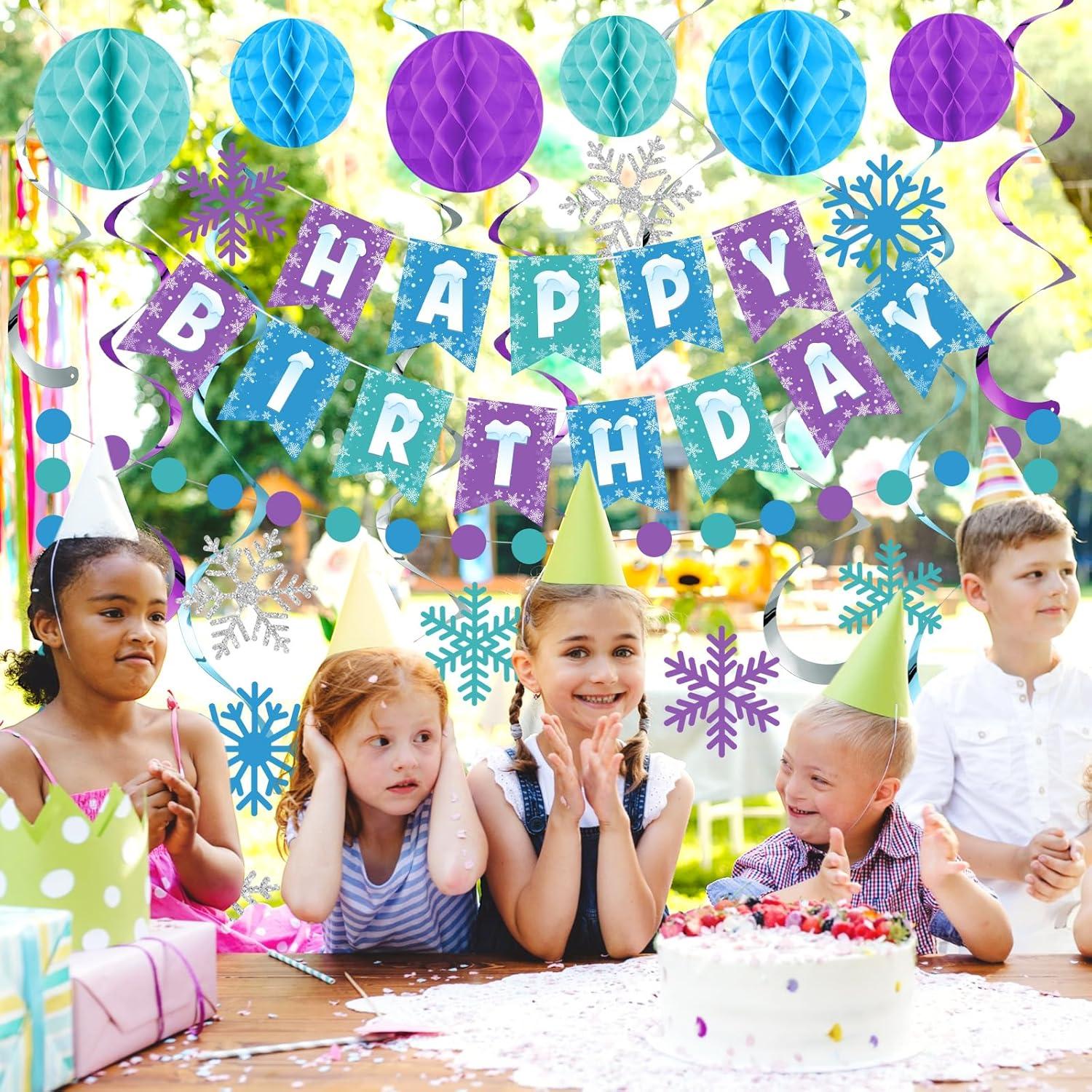 Decoraciones de Cumpleaños Congelado Funrous - Copos de Nieve