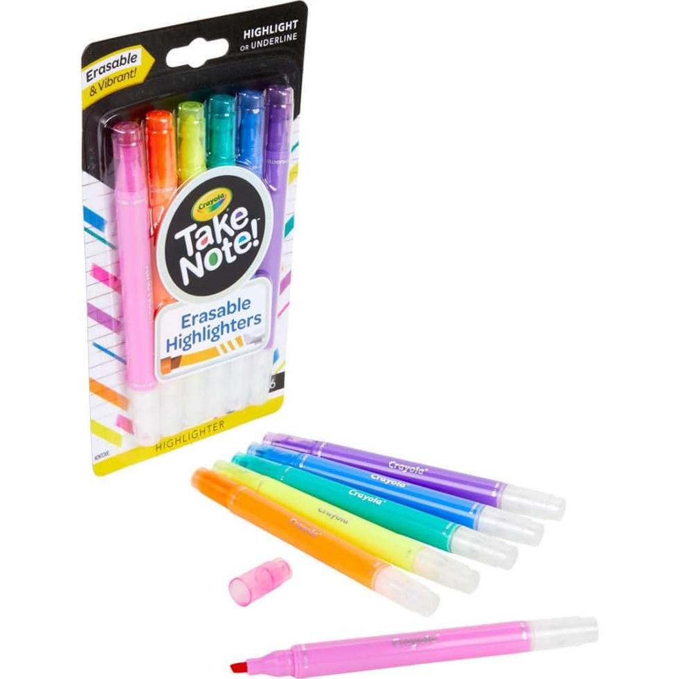 Marcadores Fluorescentes Borrables Crayola Take Note 6 Pzas