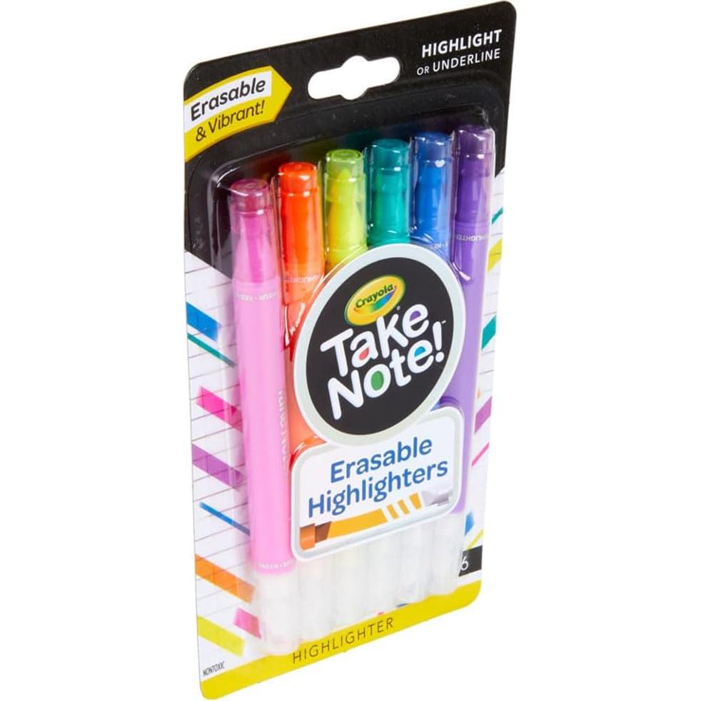 Marcadores Fluorescentes Borrables Crayola Take Note 6 Pzas