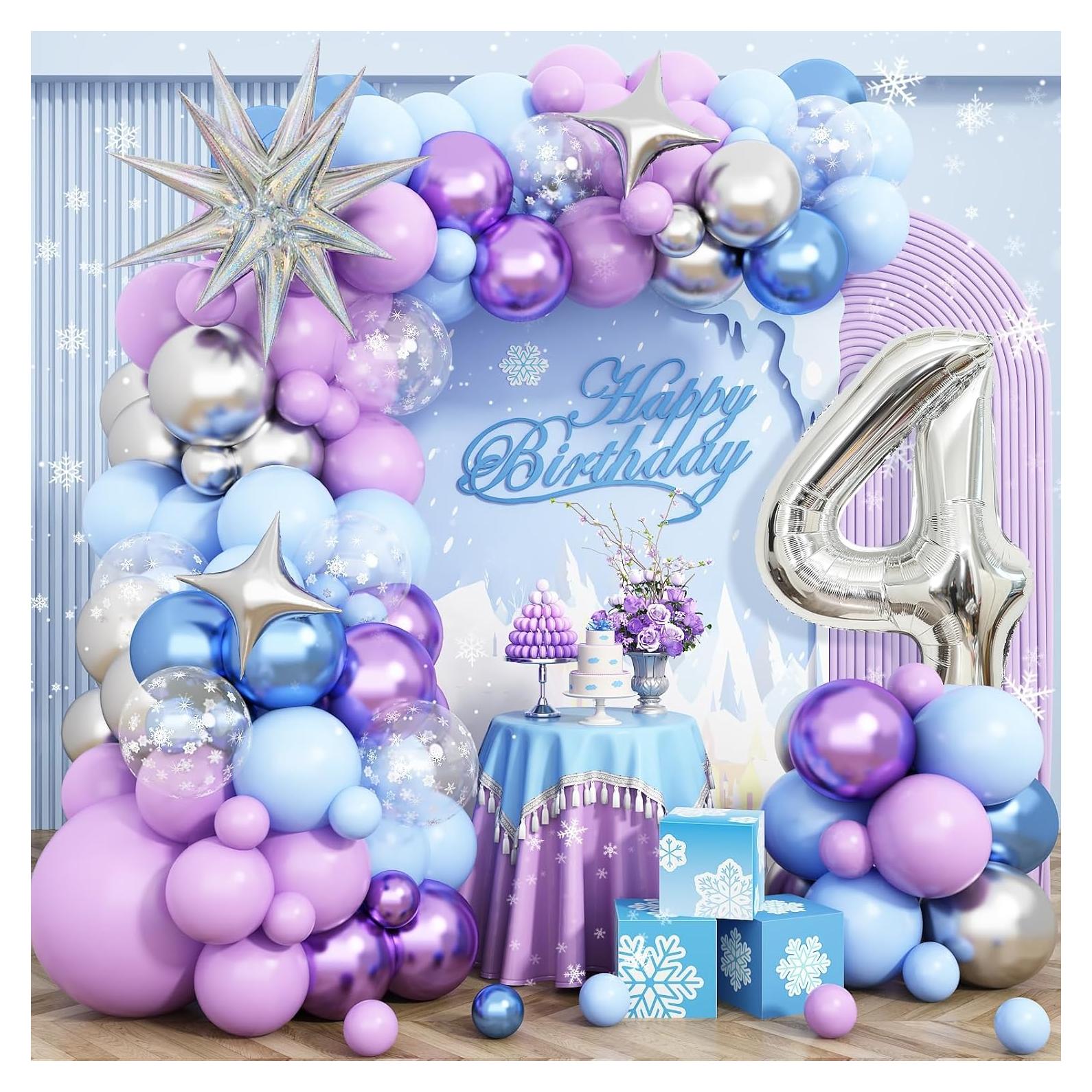 Kit de Decoraciones de Cumpleaños de Nieve 4to Dagelar