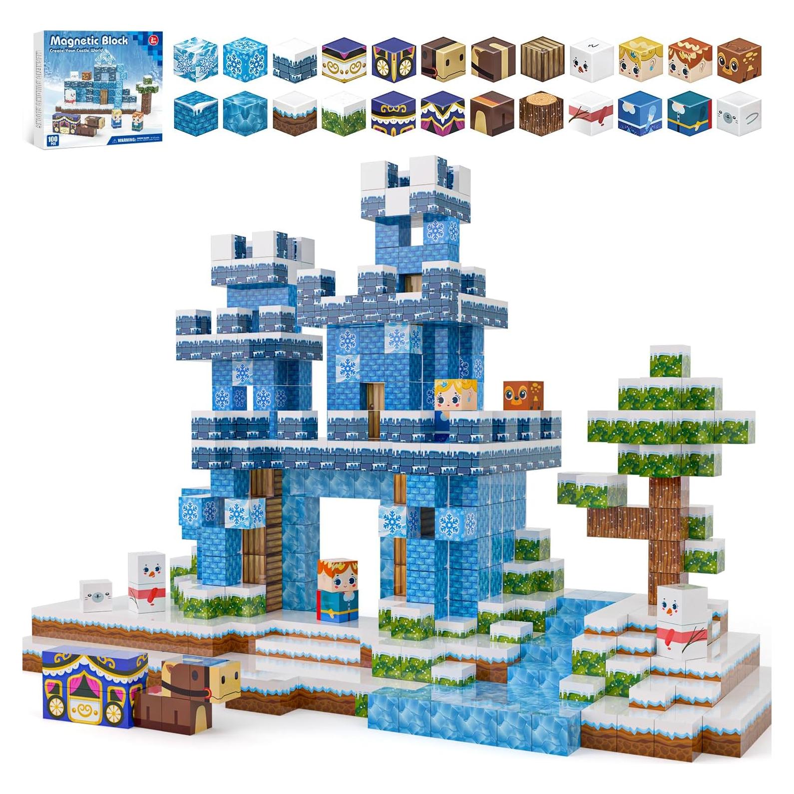 100 Piezas Bloques Magnéticos Kryzomat para Niños 3-12 Años