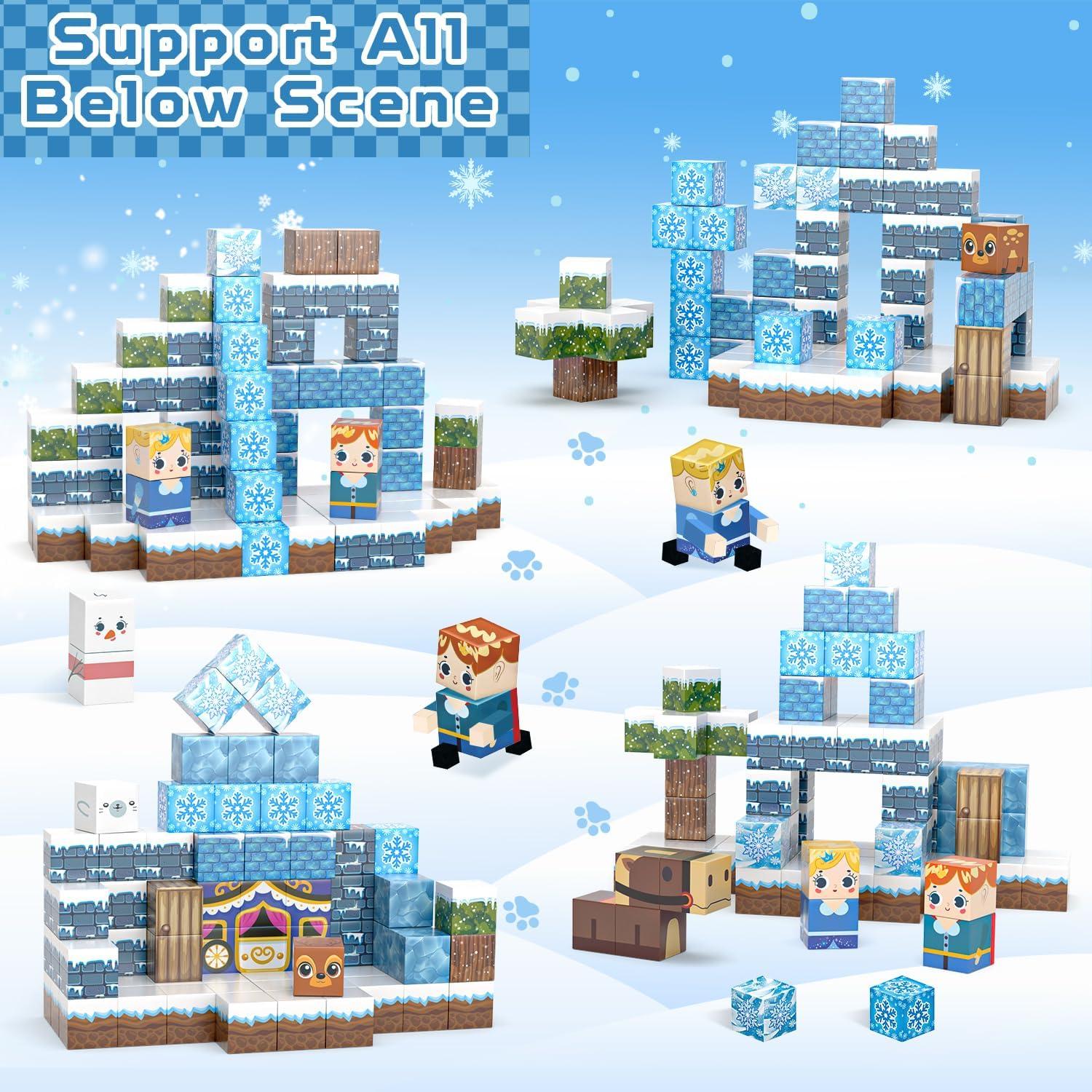 100 Piezas Bloques Magnéticos Kryzomat para Niños 3-12 Años