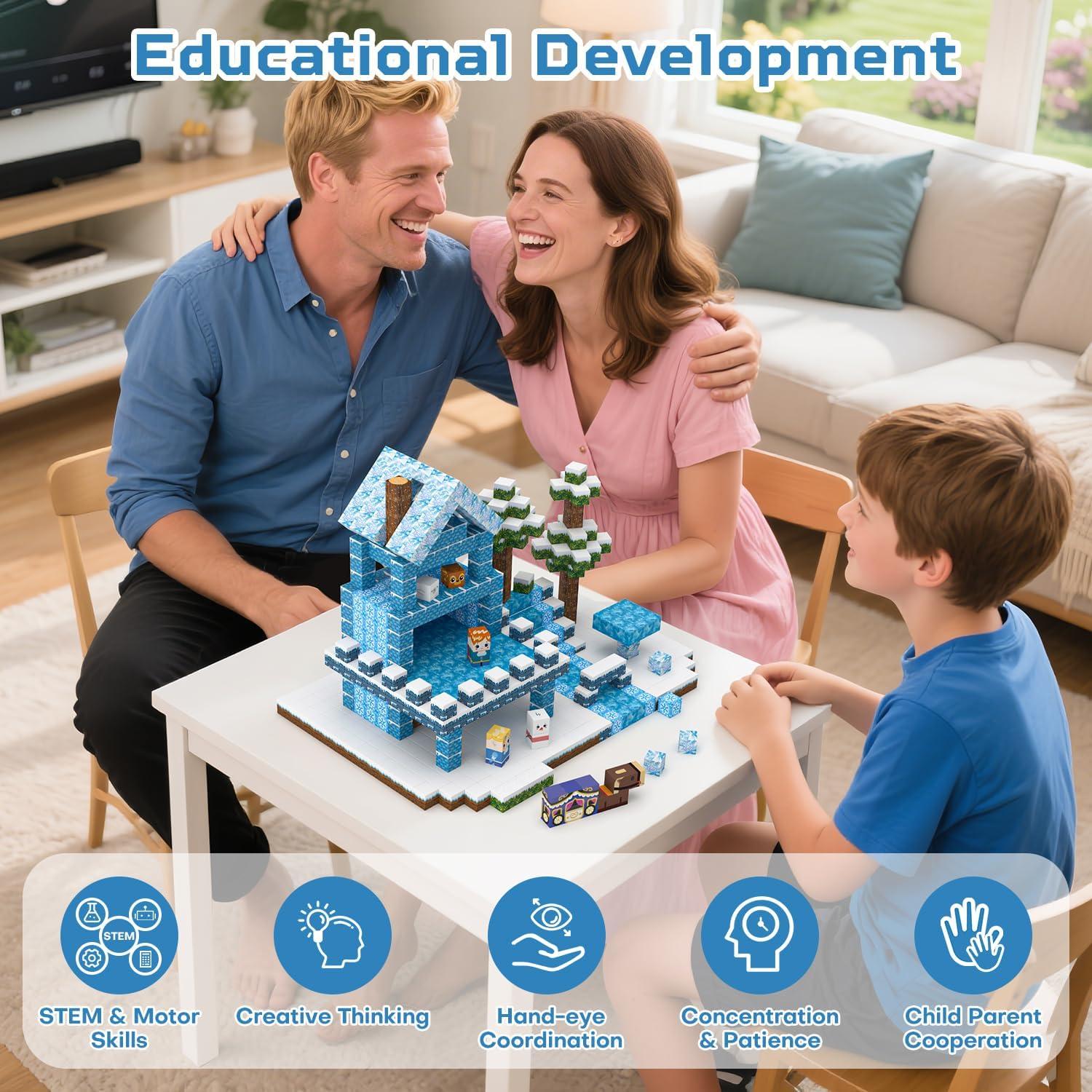 100 Piezas Bloques Magnéticos Kryzomat para Niños 3-12 Años