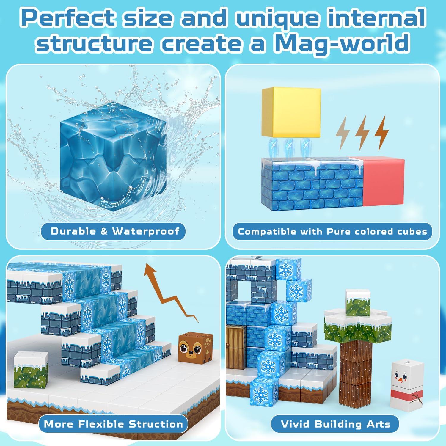 100 Piezas Bloques Magnéticos Kryzomat para Niños 3-12 Años