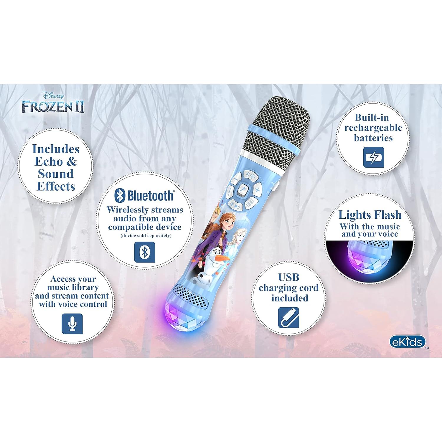 Micrófono de Karaoke Bluetooth eKids Frozen 2 con Luces LED